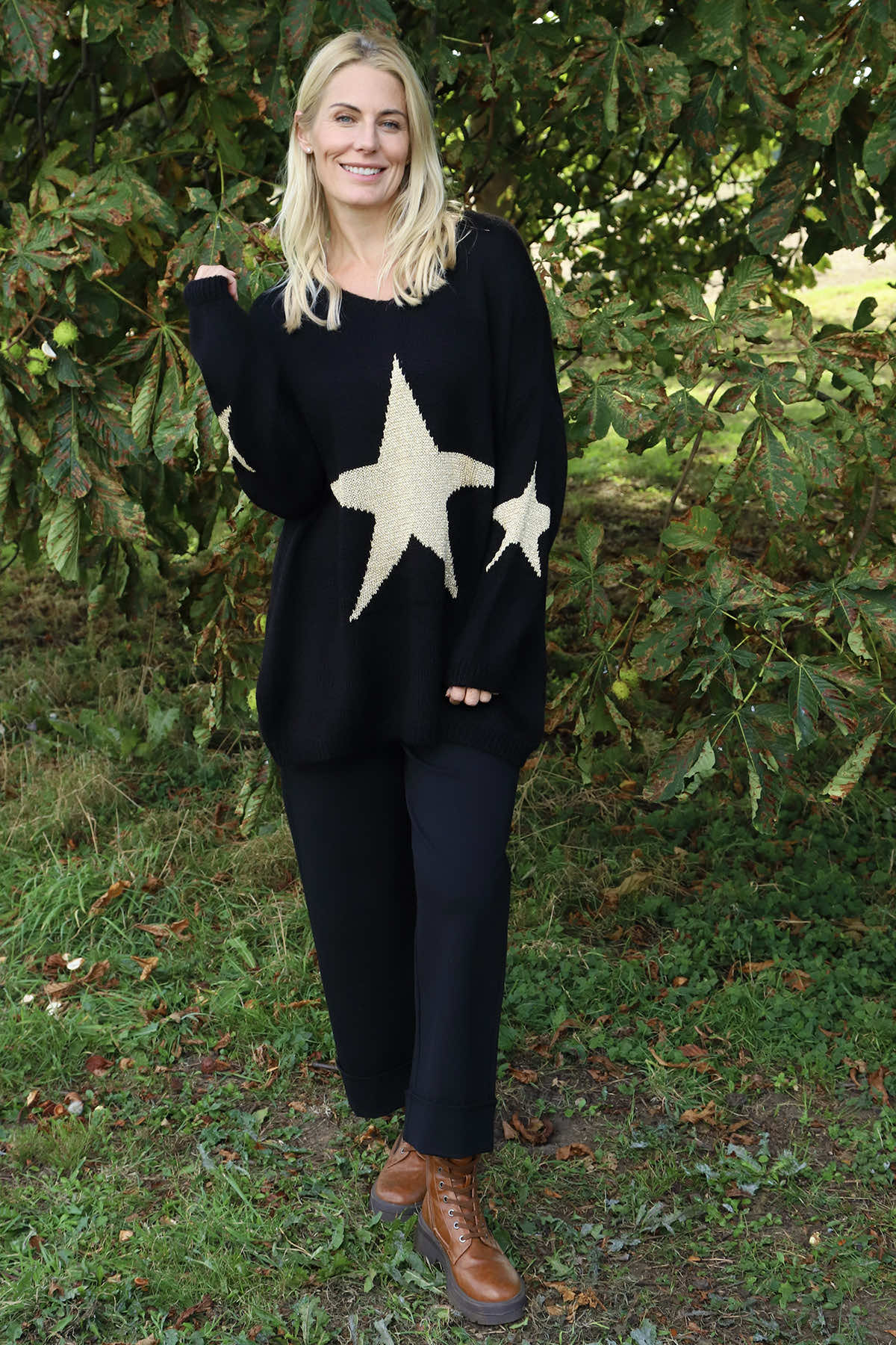 Paige Star Knitted Jumper Black
