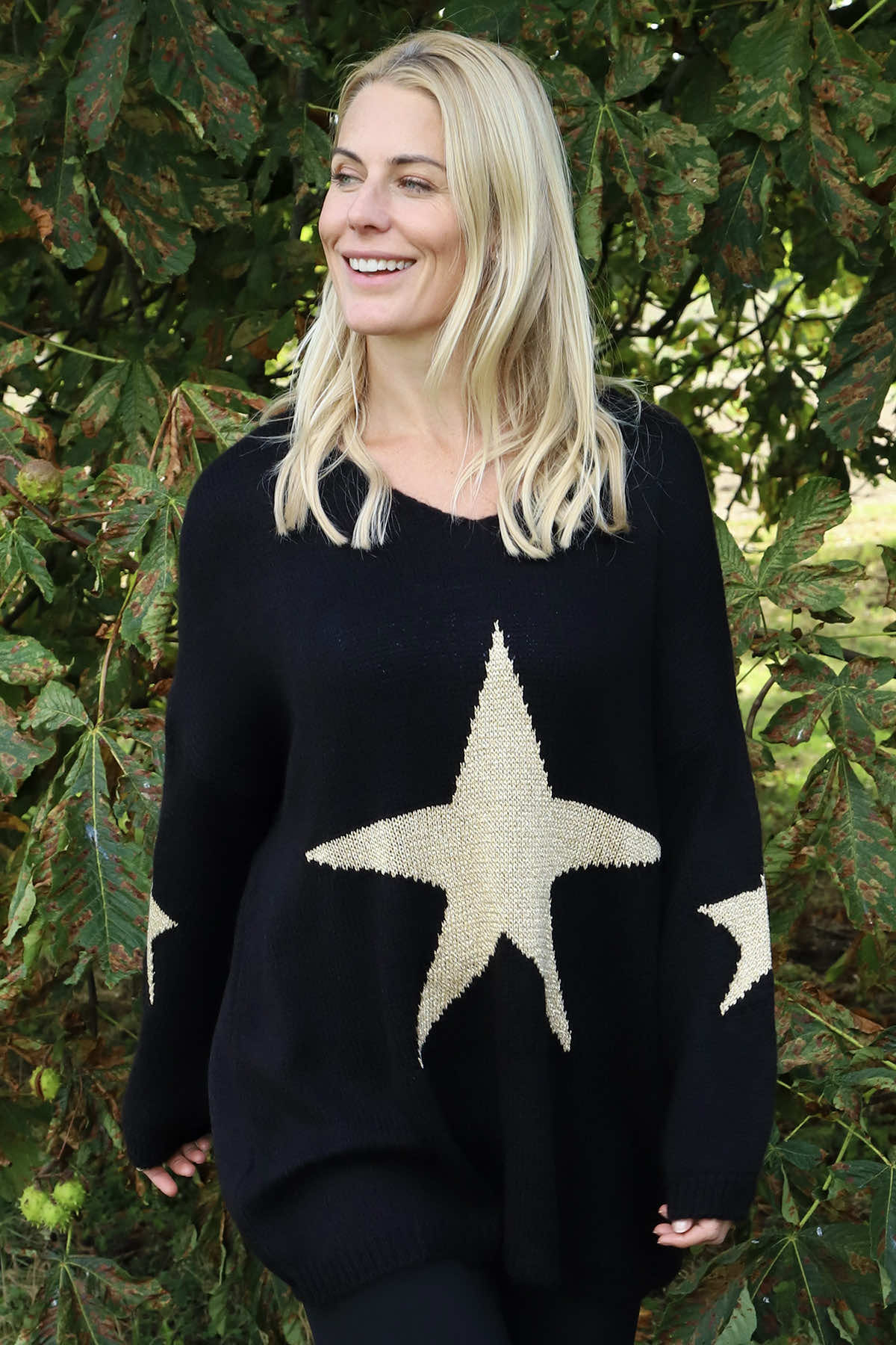 Paige Star Knitted Jumper Black