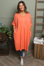 Claire Cotton Dress Orange Orange - Claire Cotton Dress Orange