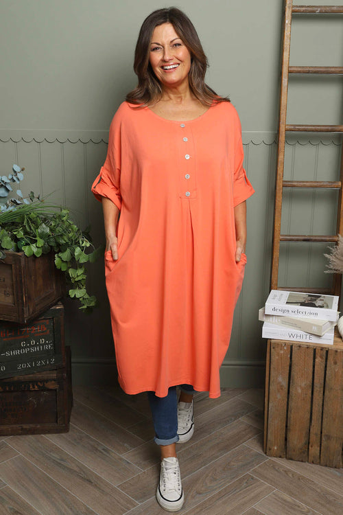 Claire Cotton Dress Orange - Image 1