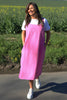 Adina Linen Pinafore Dress Pink