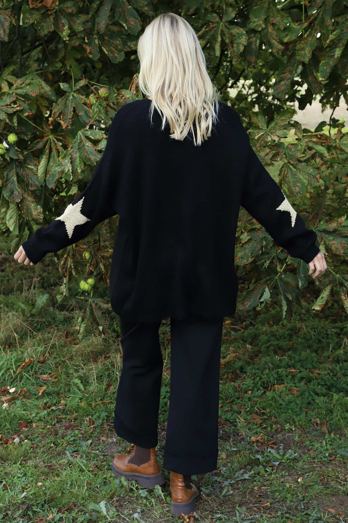 Paige Star Knitted Jumper Black