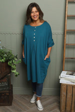 Claire Cotton Dress Teal Teal - Claire Cotton Dress Teal