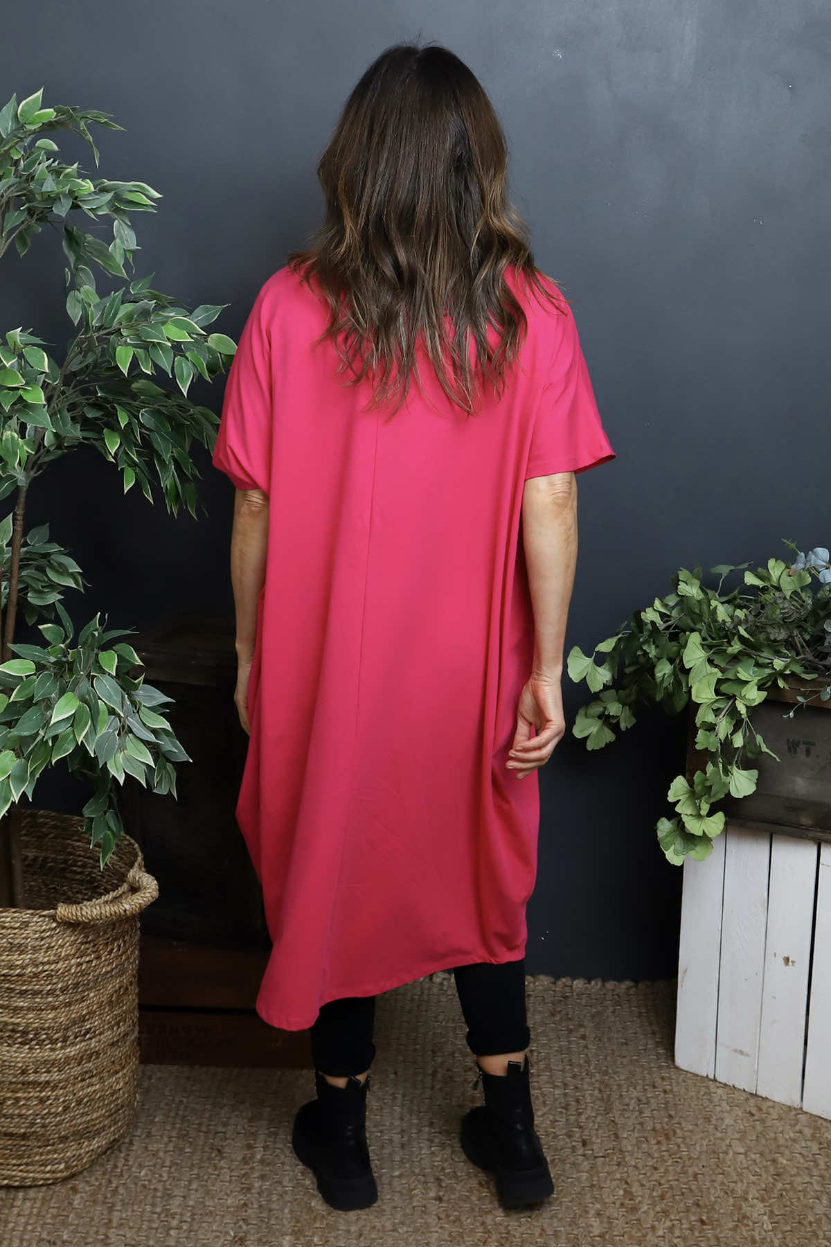 Fenella Cotton Dress Fuchsia