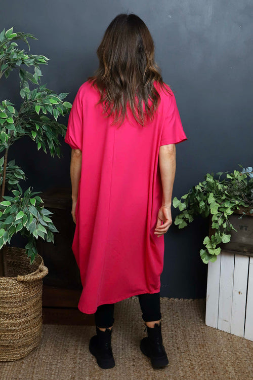 Fenella Cotton Dress Fuchsia - Image 4