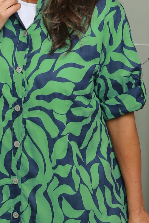 Carlyn Print Button Dress Green - Image 3