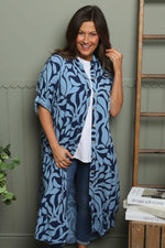 Carlyn Print Button Dress Blue Blue - Carlyn Print Button Dress Blue