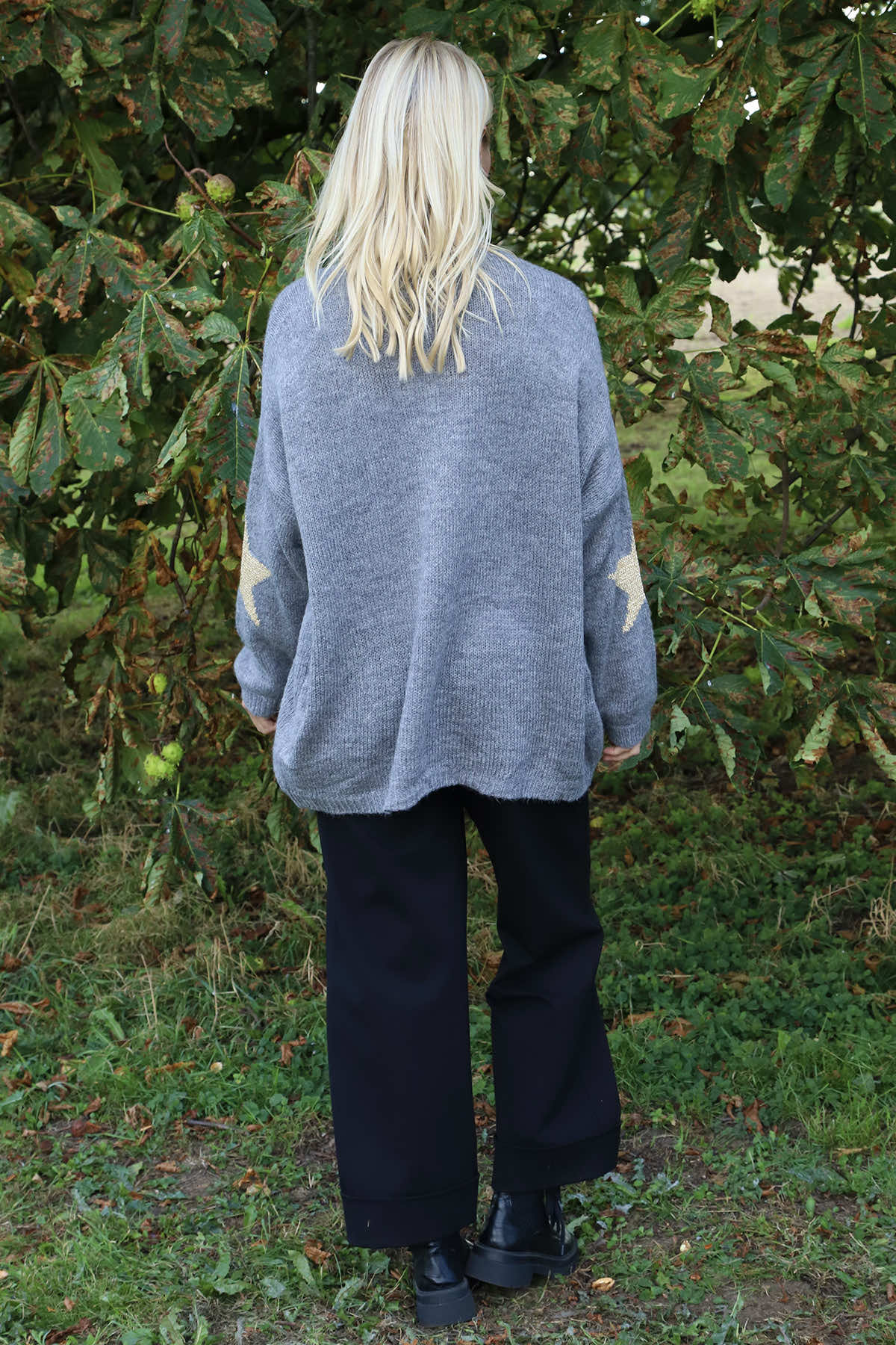 Paige Star Knitted Jumper Mid Grey