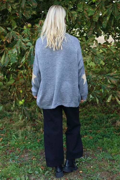 Paige Star Knitted Jumper Mid Grey - Image 4