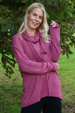 Santana Knitted Scarf Top Grape Grape - Santana Knitted Scarf Top Grape