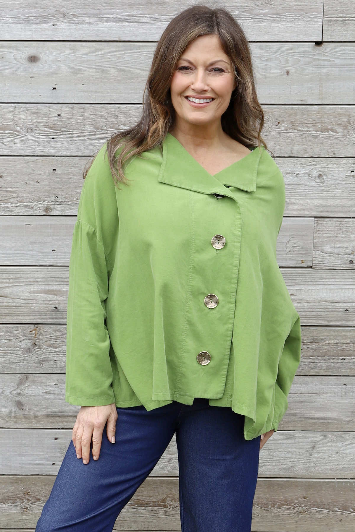 Sabella Long Sleeve Needlecord Jacket Green