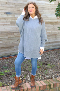 Lauren Knitted Jumper Mid Grey
