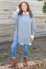 Lauren Knitted Jumper Mid Grey Mid Grey - Lauren Knitted Jumper Mid Grey