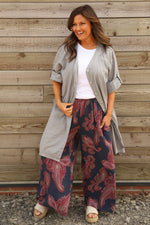 Alicia Button Linen Jacket Grey Grey - Alicia Button Linen Jacket Grey