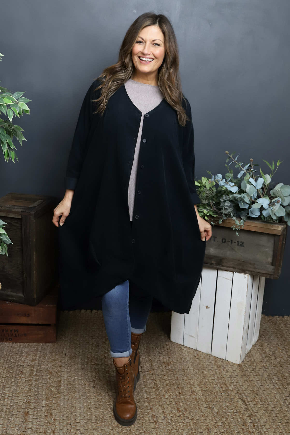 Lacinda Needlecord Jacket Black