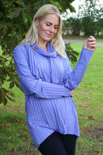 Santana Knitted Scarf Top Lilac Lilac - Santana Knitted Scarf Top Lilac