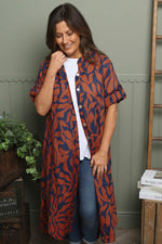 Carlyn Print Button Dress Burnt Orange Burnt Orange - Carlyn Print Button Dress Burnt Orange