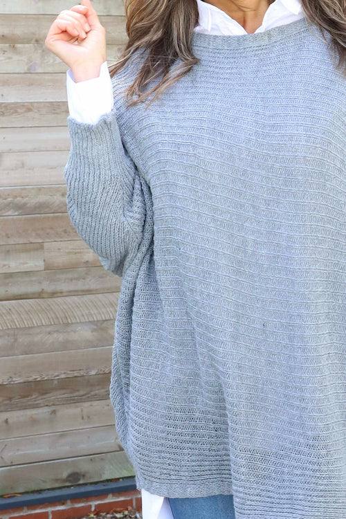 Lauren Knitted Jumper Mid Grey - Image 3