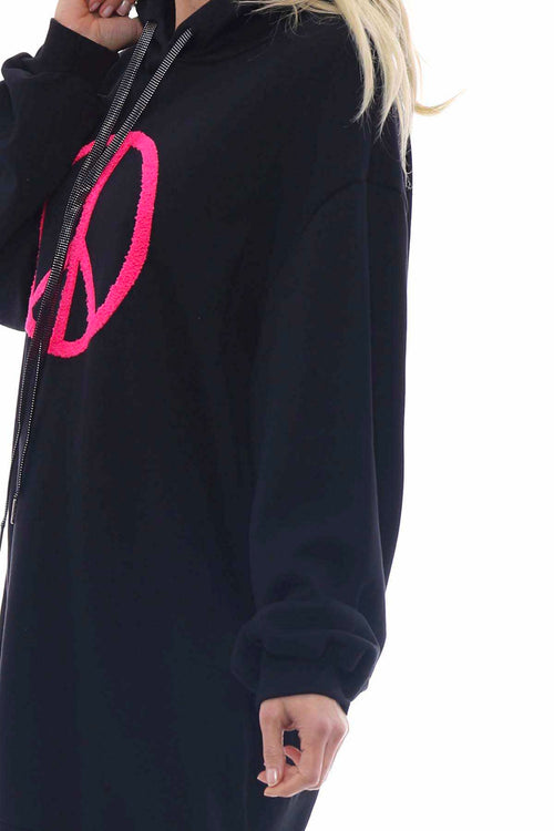 Peace Hooded Cotton Top Black - Image 4