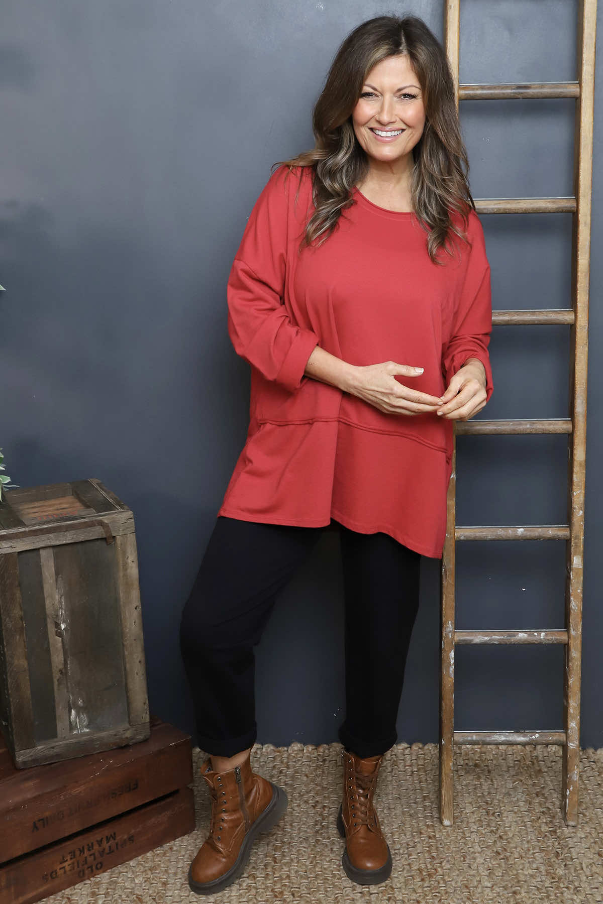 Eugenie Cotton Top Red