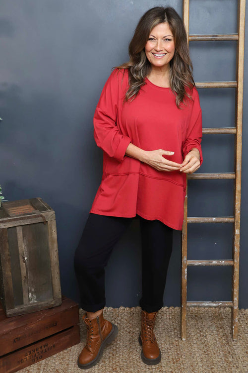 Eugenie Cotton Top Red