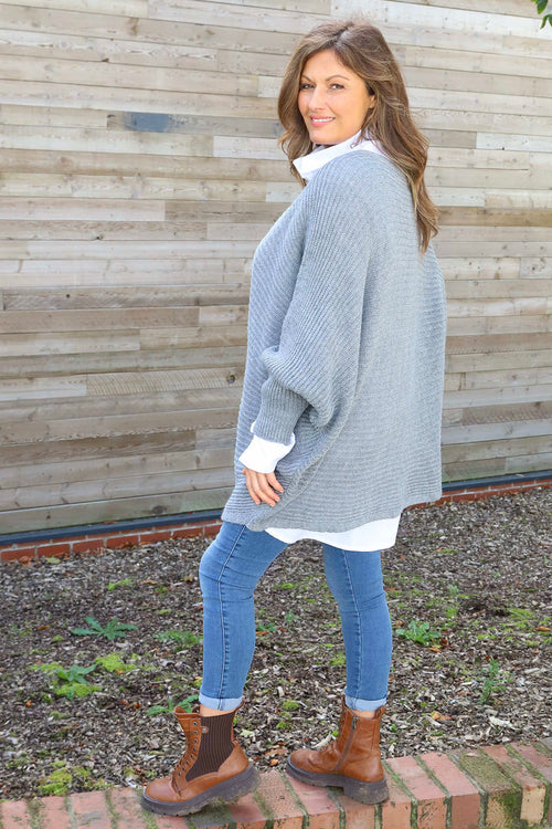 Lauren Knitted Jumper Mid Grey - Image 4