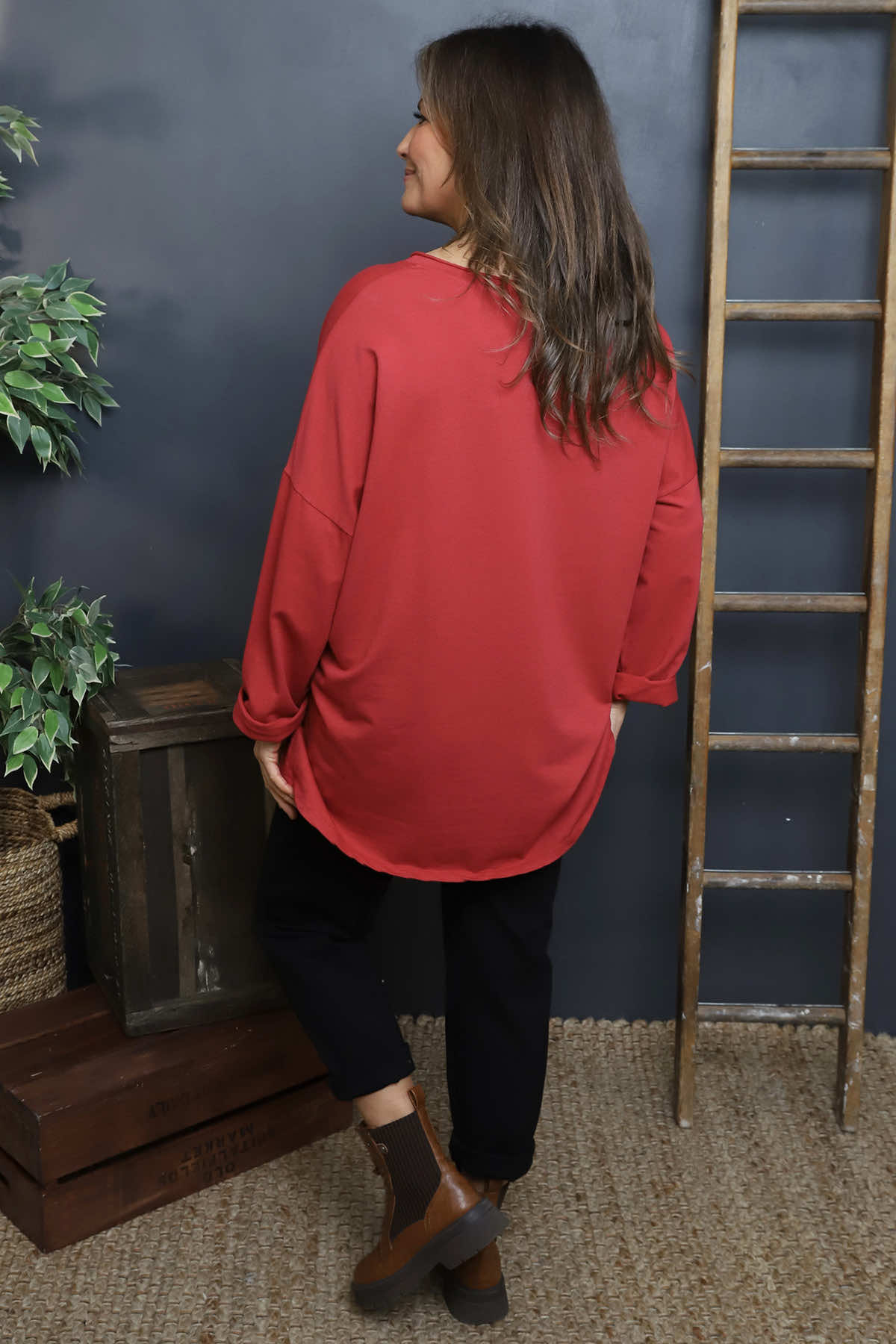 Eugenie Cotton Top Red