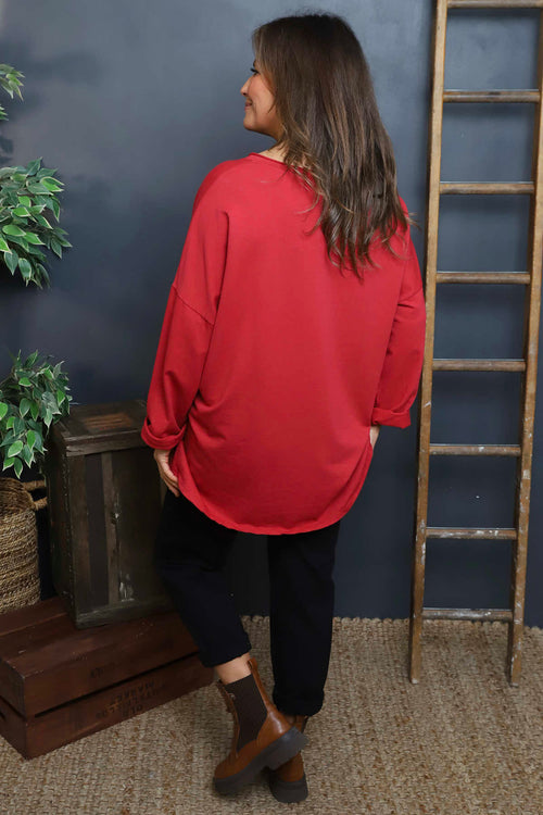 Eugenie Cotton Top Red - Image 4