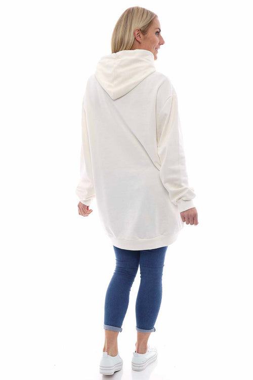 Peace Hooded Cotton Top White - Image 6
