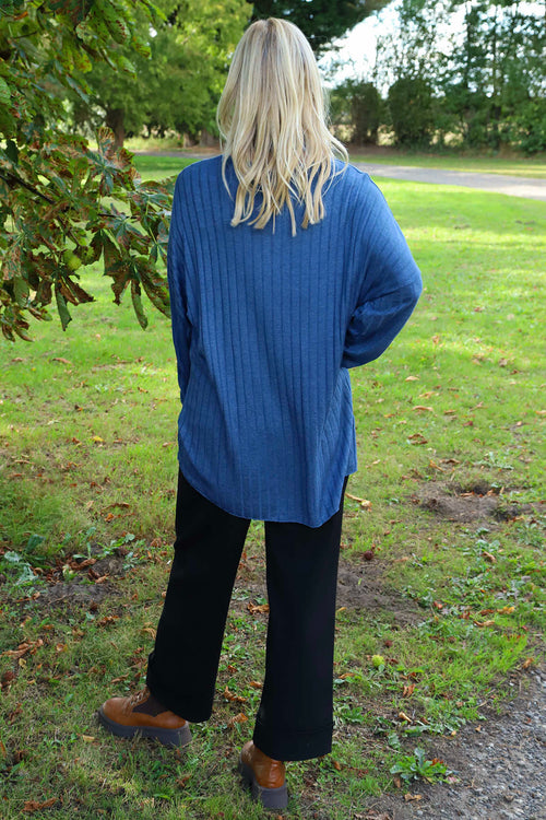 Santana Knitted Scarf Top Blue - Image 4