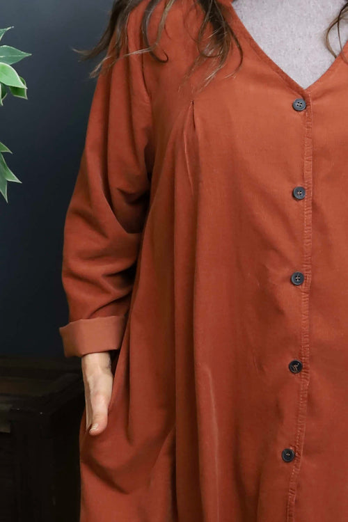 Lacinda Needlecord Jacket Burnt Orange - Image 3