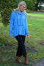 Santana Knitted Scarf Top Cobalt