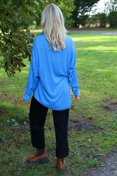 Santana Knitted Scarf Top Cobalt - Image 4