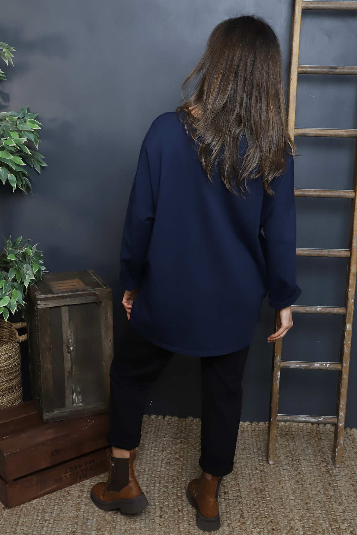 Eugenie Cotton Top Navy