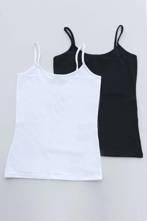 Only Two Pack Camisole Vest Black/White - Image 1
