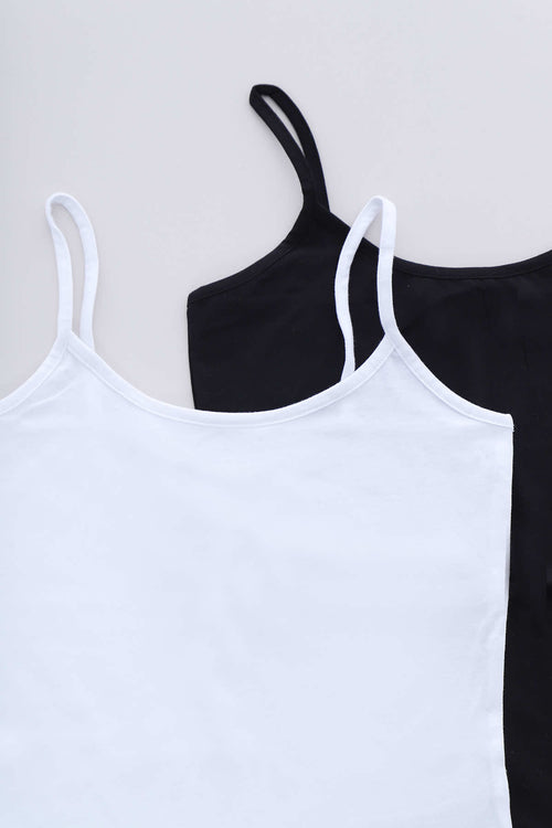 Only Two Pack Camisole Vest Black/White - Image 2