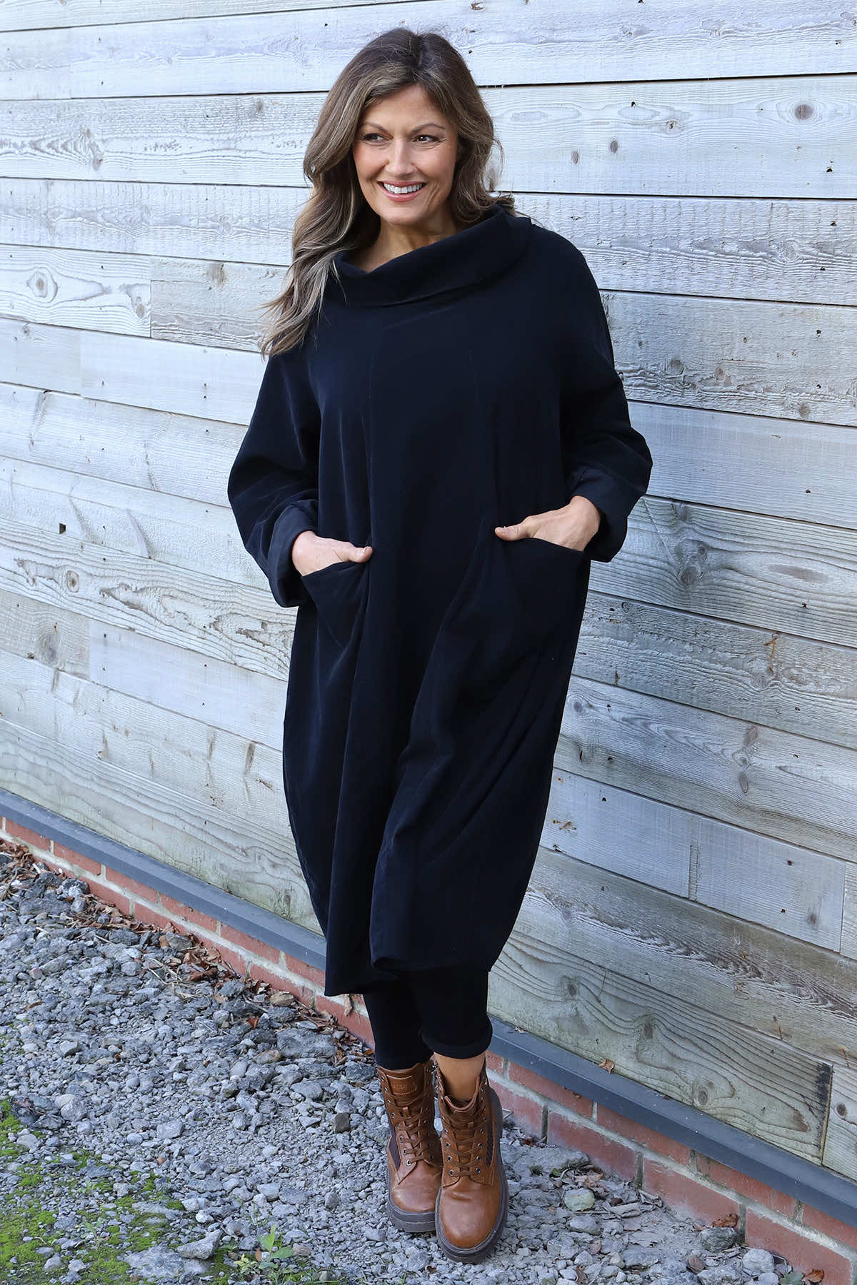 Christie Needlecord Dress Black