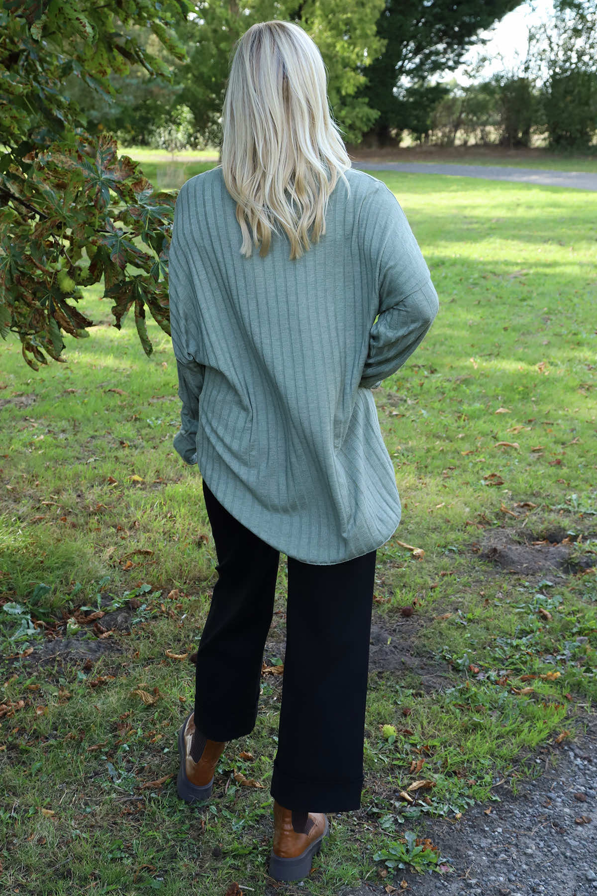 Santana Knitted Scarf Top Khaki