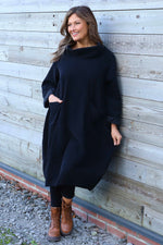 Christie Needlecord Dress Black Black - Christie Needlecord Dress Black