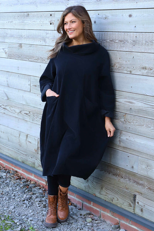 Christie Needlecord Dress Black