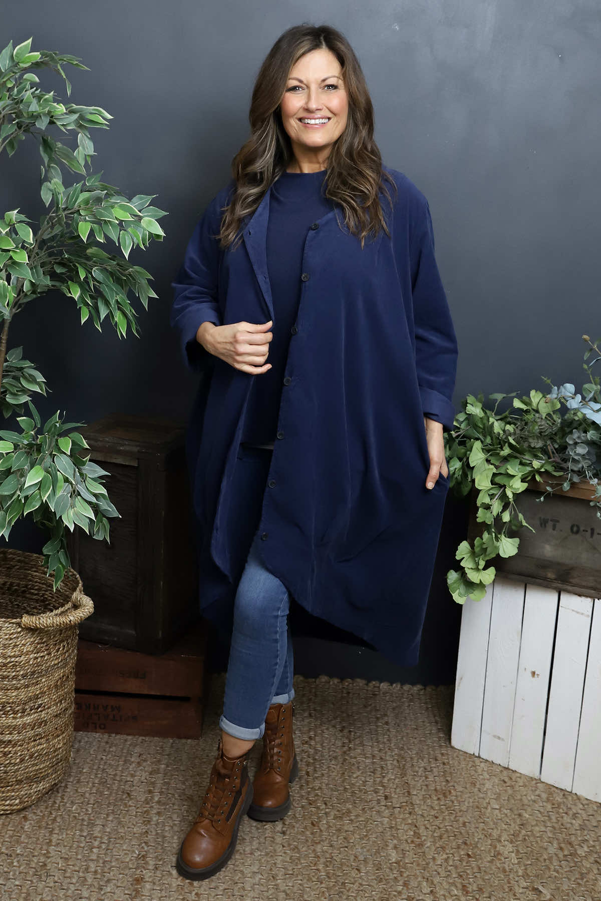 Lacinda Needlecord Jacket Navy