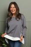 Sukina Contrast Top Mid Grey