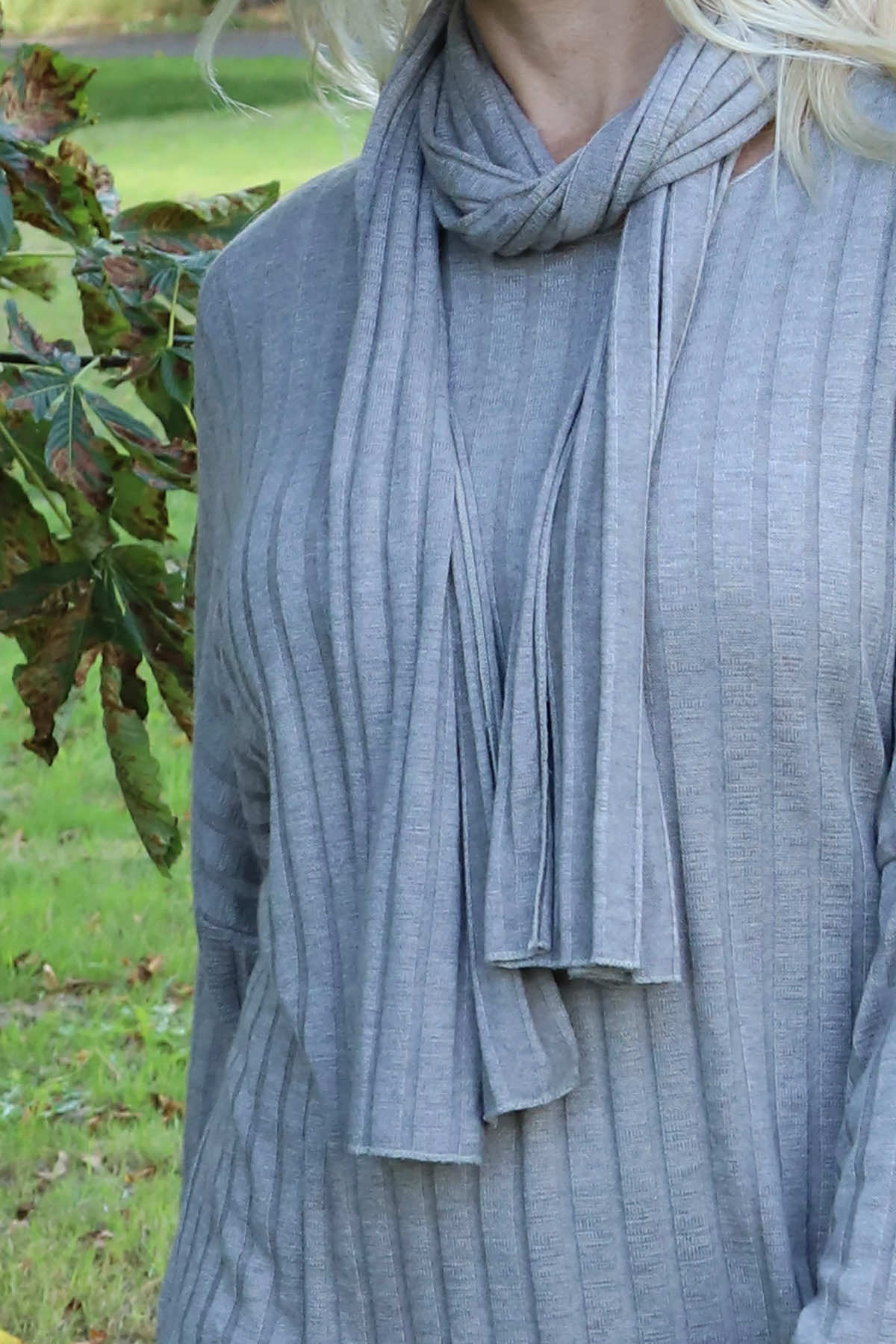 Santana Knitted Scarf Top Mocha