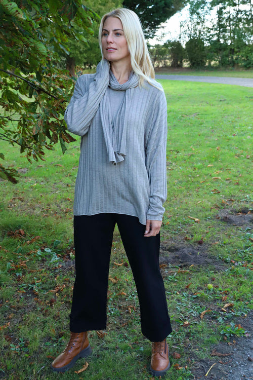 Santana Knitted Scarf Top Mocha - Image 2