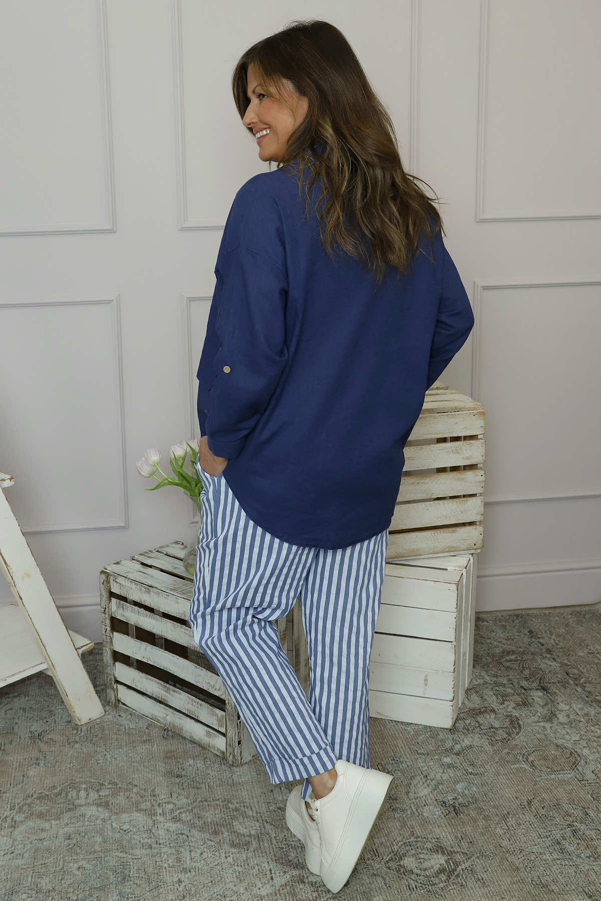Auden Stripe Trousers Blue