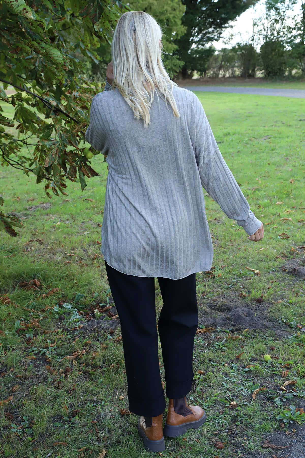 Santana Knitted Scarf Top Mocha