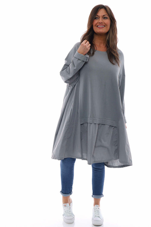 Viola Cotton Tunic Mid Grey - Image 3