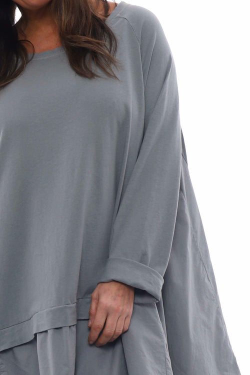 Viola Cotton Tunic Mid Grey - Image 5