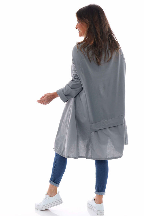 Viola Cotton Tunic Mid Grey - Image 6