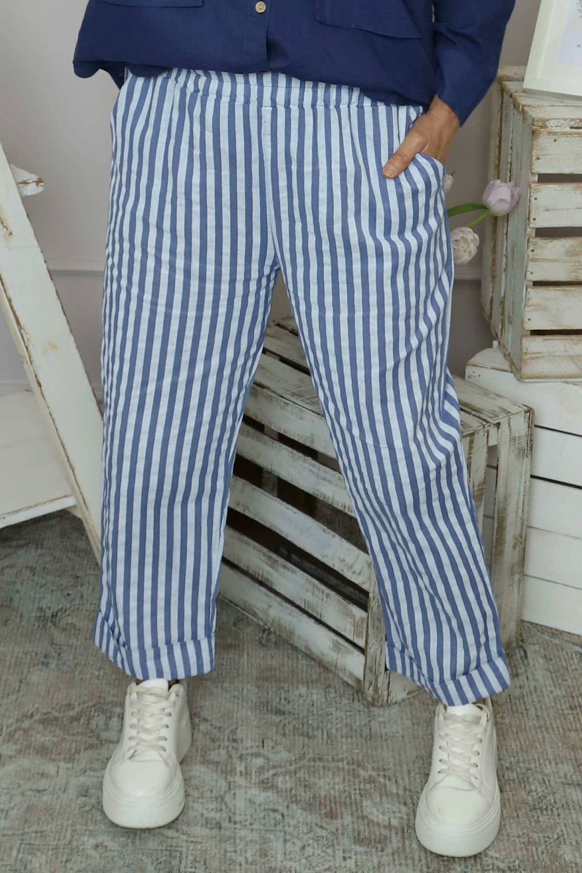 Auden Stripe Trousers Blue